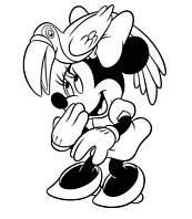 coloriage minnie et son perroquet